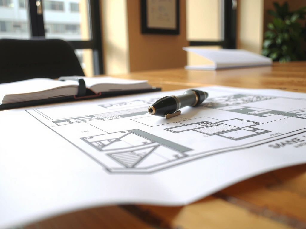 Documents juridiques et plans signés sur un bureau